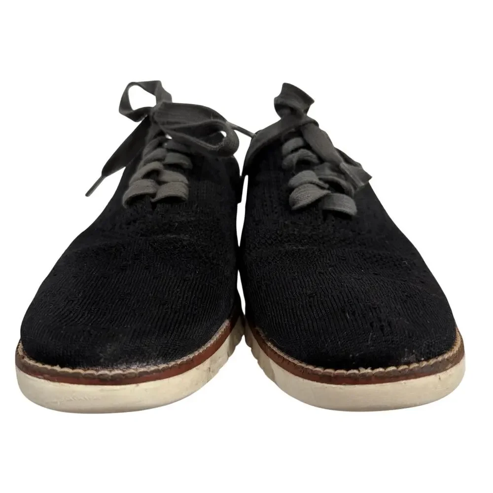 Cole Haan Zerogrand Stitchlite Oxfords Mens 9.5M Black Knit Wingtip Shoes C24948